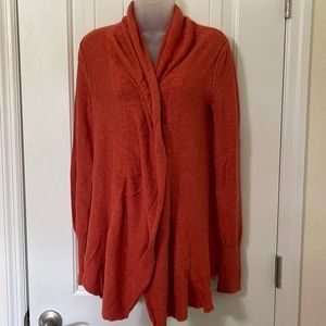 Free People Orange Snap Drape Front Cardigan Sweater Women's Size Small.